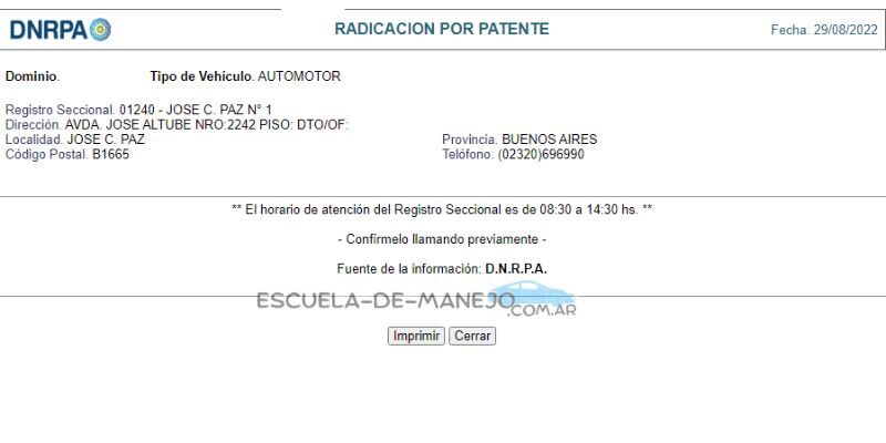radicacion por patente o dominio